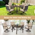 thumbnail image 5 of Costway 5PCS Patio Rattan Dining Set Swivel Chairs Cushioned Round Table Beige, 5 of 10