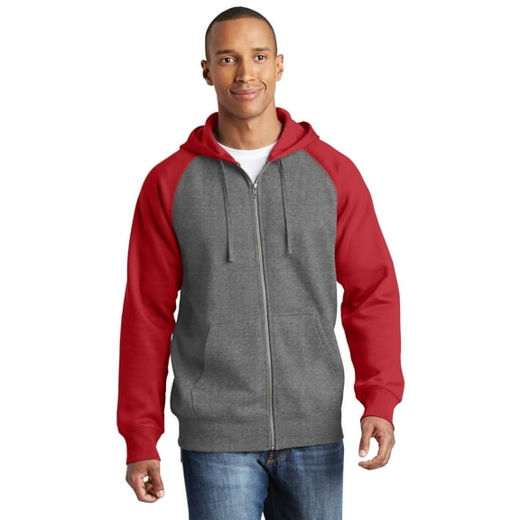 Sport-Tek Men's Raglan Colorblock Hooded Jacket