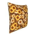 thumbnail image 2 of Haiem Brown Wood Grain Sunflower B Print Velvet Soft Solid Decorative Square Throw Pillow Covers Set with Elegant Piping Christmas Cushion Case for Sofa Bedroom Car-18"x18", 2 of 8