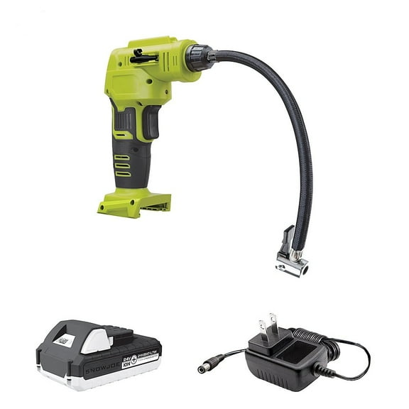 Restored Premium Sun Joe 24V-AJC-LTW 24-Volt Cordless Portable Air Compressor Nozzle Adapters (Refurbished)
