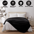 thumbnail image 3 of COOKEY Fleece Blanket Queen Size Black - 300GSM Soft Fluffy Microfiber Anti-Static Queen Blanket 90"x90" for Bed, 3 of 10