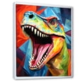 thumbnail image 2 of Designart "Colorful Cubist T-Rex I" Animals Framed Wall Art - Modern Colorful Dinosaur Living Room Framed Canvas Art, 2 of 6