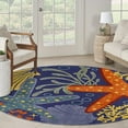 thumbnail image 2 of Nourison Aloha Indoor/Outdoor Navy Multicolor 5'3" x Round Area Rug (5 Round), 2 of 9