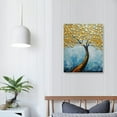 thumbnail image 3 of JEUXUS Extra Large Wall Art 100% Hand-Painted Oil Painting on Canvas 3D Colorful Tree Artwork Palette Knife Impasto Texture  Abstract Golden Paintings for Living Room Bedroom Office Décor 16x20in, 3 of 4