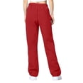thumbnail image 3 of BKQCNKM Sweatpants Women Joggers for Women Baggy Pants Solid Color Sports Pants Casual Loose Drawstring Pockets Wide Straight Pants Casual Pants for Women Red 2 L, 3 of 9