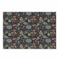 thumbnail image 1 of Flower Cutting Board, Doodle Style Colorful Floral Design with Dark Toned Background with Scattered Dots, Decorative Tempered Glass Cutting and Serving Board, Small Size, Multicolor, by Ambesonne, 1 of 1