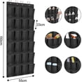 thumbnail image 2 of Zapatero colgante, 24 bolsillos, bolsillo de almacenamiento colgante, sobre la puerta, armario para colgar en la pared, bolsillos de malla grandes negros (negro) 1 pieza), 2 of 5