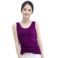 thumbnail image 1 of Women Summer Sleeveless Scoop Neck Basic for Tank Top Simple Solid Color Racerback Casual Slim Vest Inside Wear Bottoming Camisole Underwear S-3XL, 1 of 19