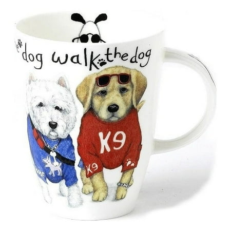 

Roy Kirkham Animal Fashion Ceramic Dog Louise Mugs in White (Set of 2)