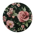 thumbnail image 4 of Autua Pink Flowers Green Leaves Rococo Round Tablecloth 100% Polyester 31"-35, 4 of 8