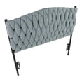 thumbnail image 3 of LumiSource Black Metal, Blue Fabric Braided Matisse Twin Headboard, 3 of 5