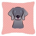 thumbnail image 2 of Caroline's Treasures BB1169PW1818 Checkerboard Blue Weimaraner Canvas Fabric Decorative Pillow , 18H x18W, multicolor, 2 of 3