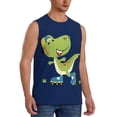 thumbnail image 2 of JUNZAN Dino Playing Roller Skate Men's Sleeveless T Shirts,Sleeveless Muscle Shirts,Sizes S-3XL, 2 of 8