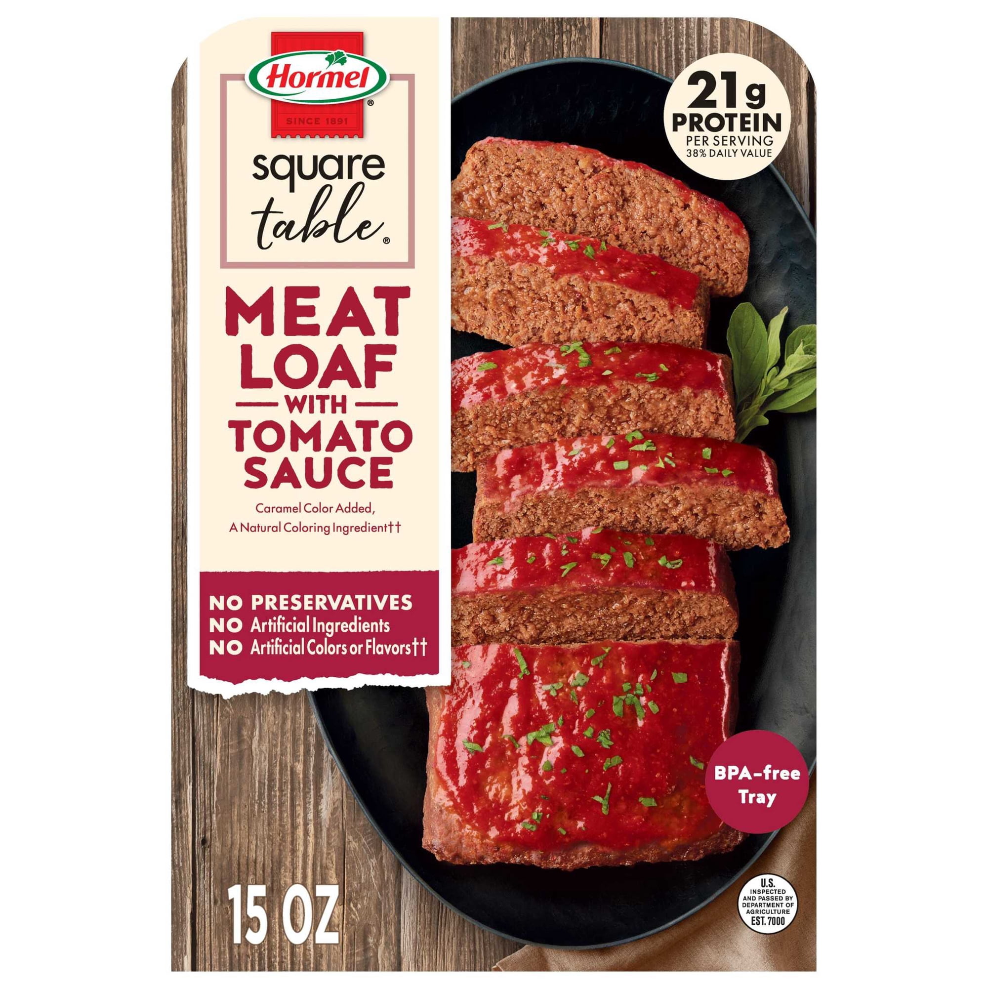 HORMEL SQUARE TABLE Meatloaf With Tomato Sauce Refrigerated Entree, Refrigerated, 15 oz Plastic Tray
