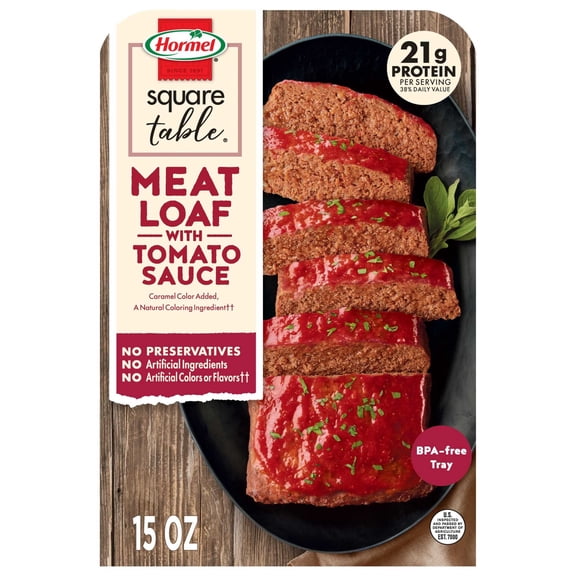 HORMEL SQUARE TABLE Meatloaf With Tomato Sauce Refrigerated Entree, Refrigerated, 15 oz Plastic Tray