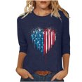 thumbnail image 2 of Aloohaidyvio Blouses for Women 3/4 Sleeve,Women's Summer 3/4 Sleeve Shirts Round Neck Loose Print Tops Casual Soft T shirts Trendy Basic Tees Spring Cute Tunic Tops, 2 of 4