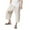 Beige, variant on Mens Plus Size Cotton Capri Pants Summer Casual Loose Baggy Capris Pants Elastic Waist Pants for Men