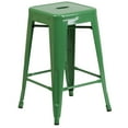 thumbnail image 3 of Emma + Oliver Commercial Grade 24"H Backless Green Metal Indoor-Outdoor Counter Height Stool, 3 of 11