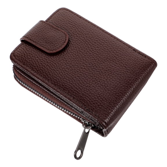 LOLIPPYY Compact Small Coffee Color PU Wallet Purse for Cards, Change, and Storage