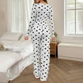 thumbnail image 3 of Women's Long Sleeve Long Pants Pajama Set - Outdoor Wear Suitable Loungewear - Black Size L, 3 of 5