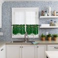 thumbnail image 4 of Christmas Green Kitchen Curtains and Valances Set, Rod Pocket Curtains Tier Farmhouse Window Curtains 24 Inch Length, Winter Xmas Snowflake Red Ball Rustic 3 Piece Kitchen Curtains Set, 4 of 6