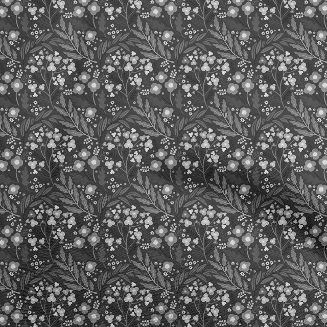 oneOone Cotton Poplin Gray Fabric Florals Craft Projects Decor Fabric Printed By The Yard 42 Inch Wide