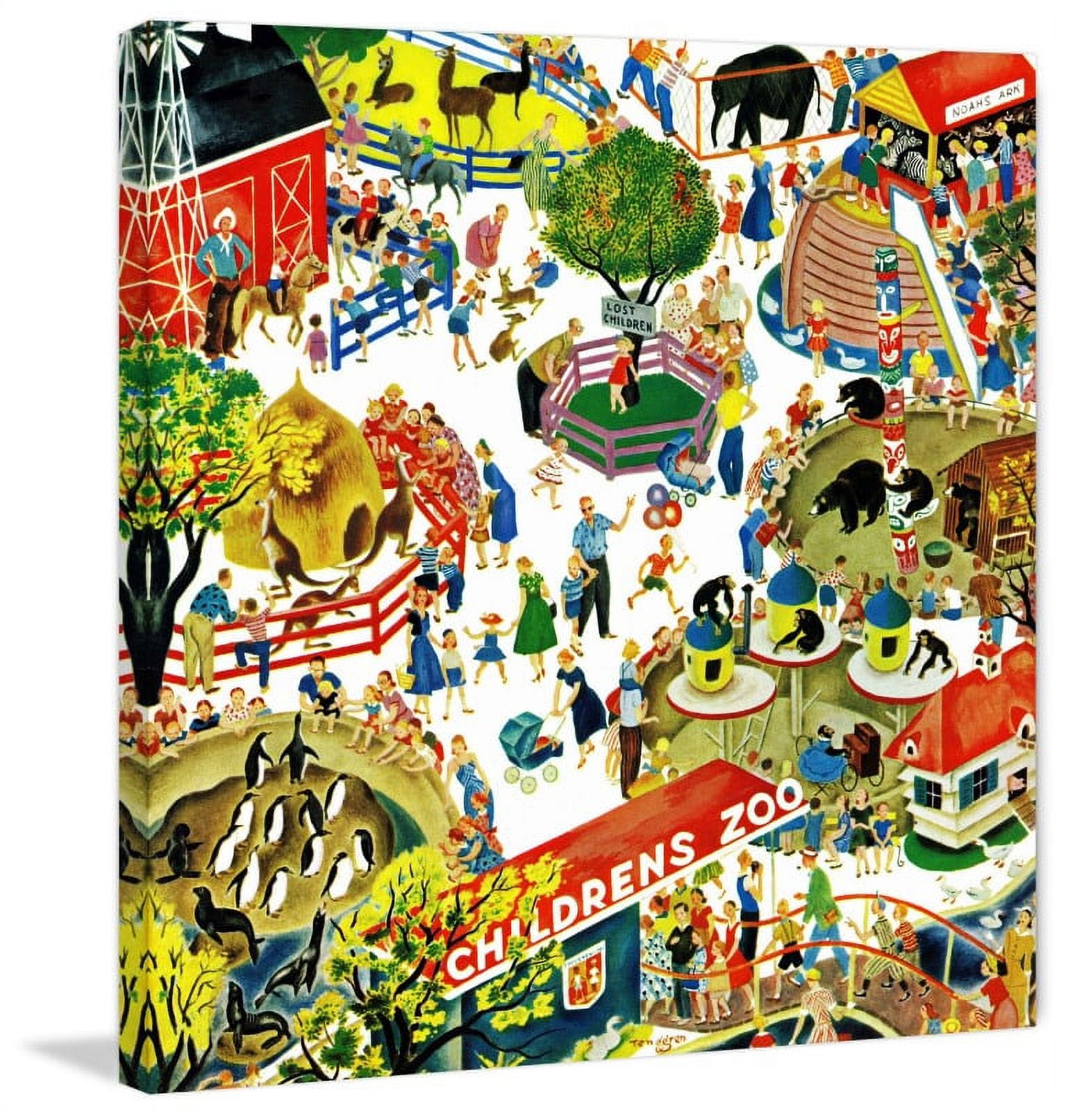 Marmont Hill "Children's Zoo" by Curtis Painting Print on Canvas