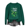 thumbnail image 2 of VKOYWKM Chandails en Molleton Joyeuse Saint-Patrick pour Femmes Trèfle Irlandais Chanceux Imprimé Manches Longues Coupe Ample Col Rond Chandail, 2 of 5
