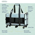 thumbnail image 4 of Katziela Quilted Chariot Pet Carrier With Removable Wheels and Double Telescopic Handle (Light Blue) Pack 1, 4 of 7