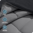 thumbnail image 3 of Edredón de Plumón Alternativo Reversible Bare Home Colección 1800 Tamaño King/Cal King Negro/Gris, 3 of 8
