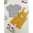 thumbnail image 3 of CARETOO Baby Boys Clothes Unisex Rompers For Baby Girls Unisex Baby Clothes 2pcs Infant Summer Overalls Outfit  6 Months-3T Jumpsuit Set, 3 of 14