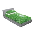 thumbnail image 2 of Ambesonne Nature Fitted Sheet & Pillow Sham Set, Sun with Tree Branches, Twinxl, Green, 2 of 2
