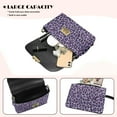 thumbnail image 5 of SCRAWLGOD Leopard Print Violet Crossbody Purse for Women Leather Daily Small Purses Minimalist Women's Crossbody Handbags Metal Buckle Shoulder Bags with Chain Strap, 5 of 7