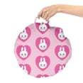 thumbnail image 2 of Cartoon Round Floor Cushion with Handle, Cartoon Style Little Bunnies Cartoon Along Girl Colors Rabbit Faces, Decorative Pillow for Living Room & Dorms, 18" Round, Pink White, by Ambesonne, 2 of 4