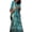 Blue color, variant on Women Summer Plus Size Maxi Kaftan Tie-Dye Striped Print V-Neck Boho Hippie Beach Dress Loose Bikini Swimsuit Cover Up
