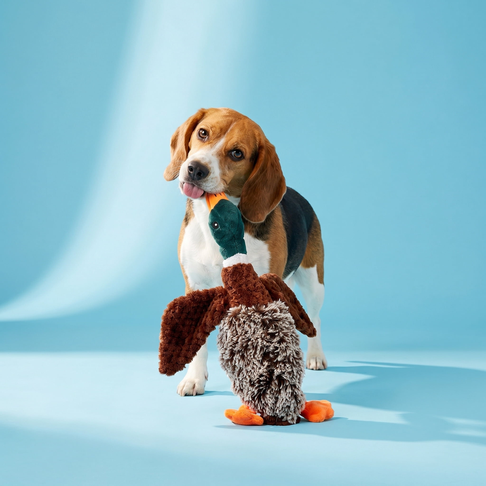 (3 pack) Vibrant Life Multicolor Duck Plush Dog Toy with Honking Squeaker, Chew Level 1