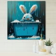 thumbnail image 2 of Designart Happy Blue Bunny In The Bath Canvas Wall Art, 2 of 5