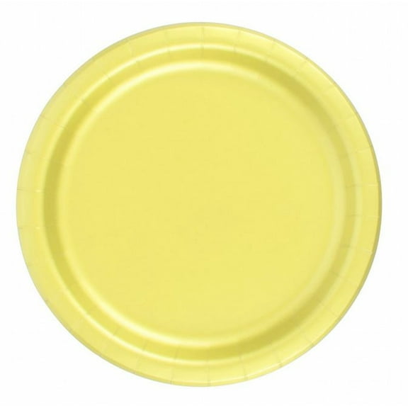 240 Plates 7" Paper Dessert Plates Wax Coated - Yellow