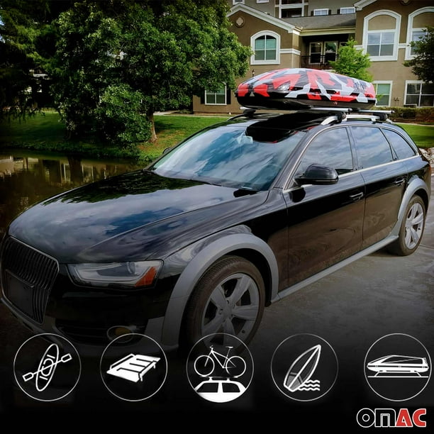 OMAC Lockable Roof Rack Cross Bars Luggage Carrier for Audi A4 Allroad 2006 2016 Gray Anti Theft for Travel Kayak Canoe Surf Ski Snowboard Camping Walmart Business Supplies