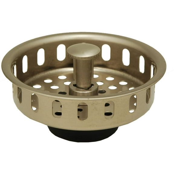 Stainless Steel Replacement Basket for Kitchen Sink, Satin Nickel Finish - By PlumbUSA