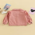 thumbnail image 4 of Kids Coat  Solid Color Turn-Down Collar Long Sleeve Ruffle Single-Breasted Jacket outerwear for Girls  1-6 Years, 4 of 8