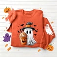thumbnail image 6 of TKLPEHG Womens Halloween Sweatshirt 2026 Funny Cute Witch Hat Ghost Coffee Cup Graphic Long Sleeve Pullover Crewneck Comfy Holiday Tops Fall Clothes (Orange,M), 6 of 6