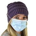 thumbnail image 2 of C.C Soft Stretch Cable Knit Side Epoxy Button for Mask Beanie Skully,Violet, 2 of 9