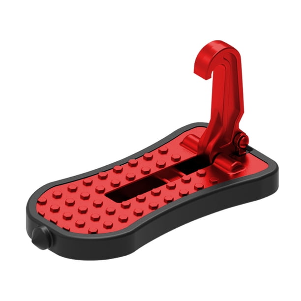Kenally Pedal de coche resistente al desgaste portaequipajes escalón fuerte capacidad de carga martillo de seguridad escalones antideslizantes Ventana automotriz Rojo