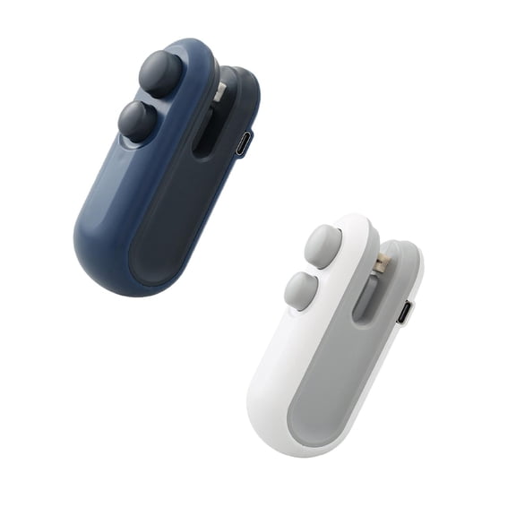 2 pcs!! DreamyJuly Mini Bag Sealer Rechargeable Handheld Heat Vacuum Sealer 2 in 1 Sealer and Cutter Portable Handheld Food Resealer Sealing Machine For Chip Bags & Food Storage Freshness, White,Blue