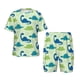 thumbnail image 1 of Balery Cute Dinosaur Blue Green Conjunto de Pijama Infantil de Manga Corta con Estampado – Ropa de Dormir de Algodón Suave-3X-Large, 1 of 6