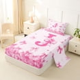 thumbnail image 2 of Erosebridal Girly Pink Bow-tie Twin Sheet Sets, Monogrammed J Bedding, 3-Piece, 2 of 5