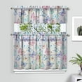 thumbnail image 5 of 3-Piece Kitchen Valance & Tier Curtains - Romantic Butterfly & Flowers, Light Filtering Window Panels, 5 of 5