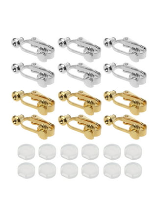 24 Pack Clip On Earring Converters, Hypoallergenic Clip On Earring Backs  Parts Components Findings for Earring DIY and Pierced to Clip On Ears (Gold