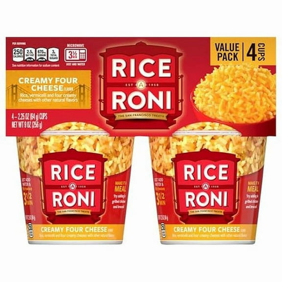 1x Rice-a-Roni 4pk Cups - Four Cheese